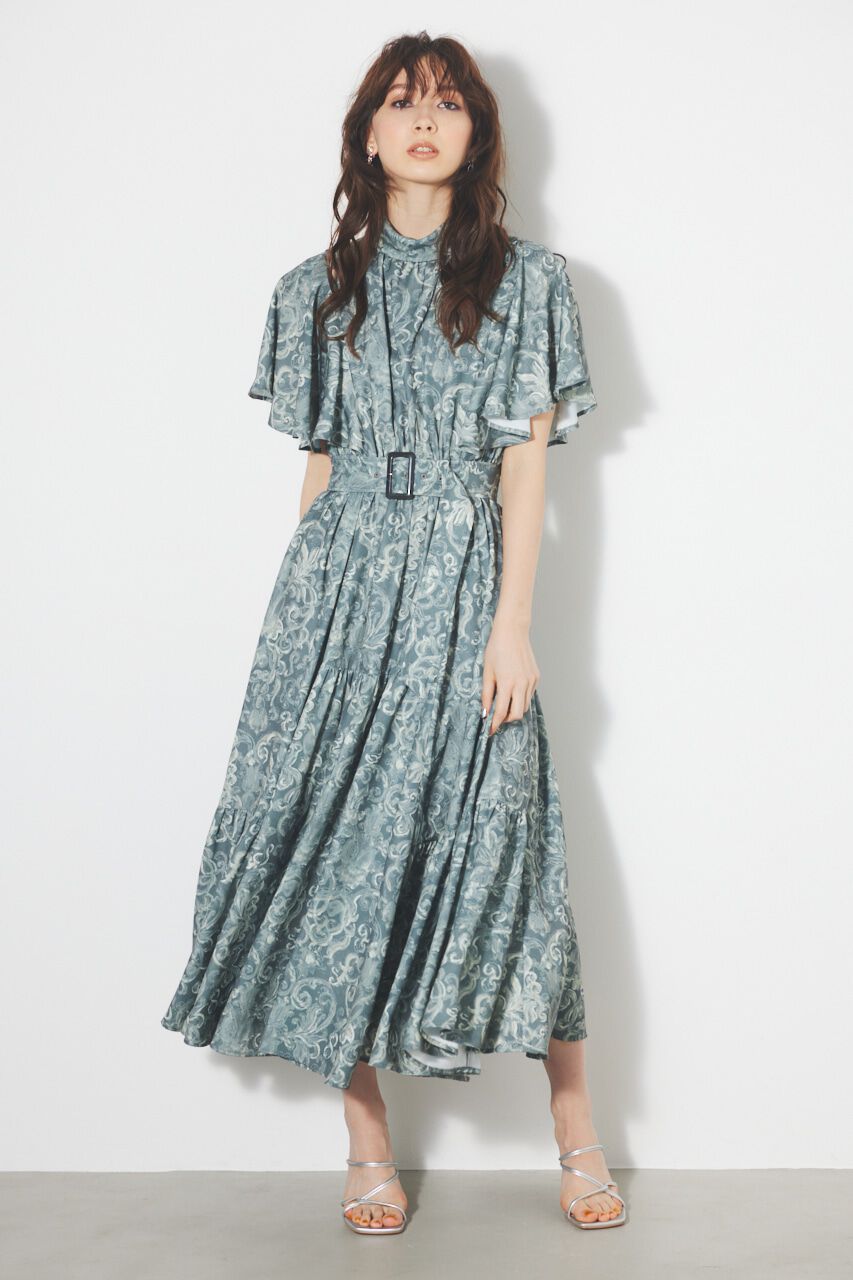 rienda「スリットショルダーフレアSLV OP」|ワンピース|