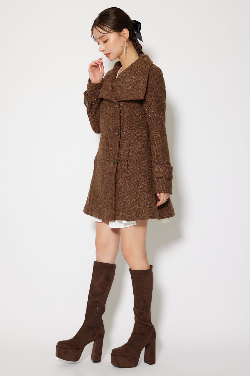 rienda「25オーバーネックシンデレララインミニコート」|その他|