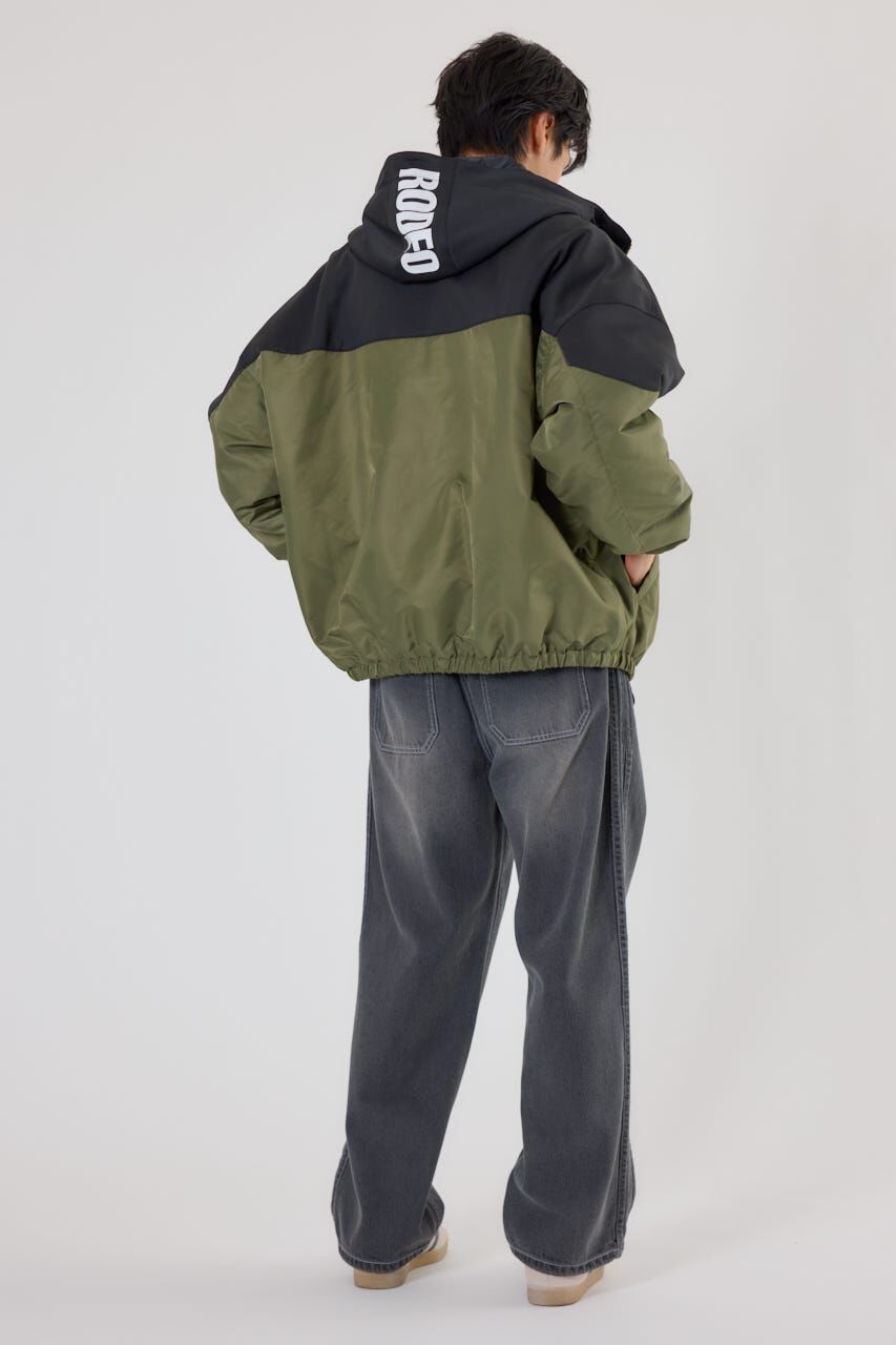 RODEO CROWNS「バイカラーフーデッドブルゾン」|ブルゾン・スタジャン|