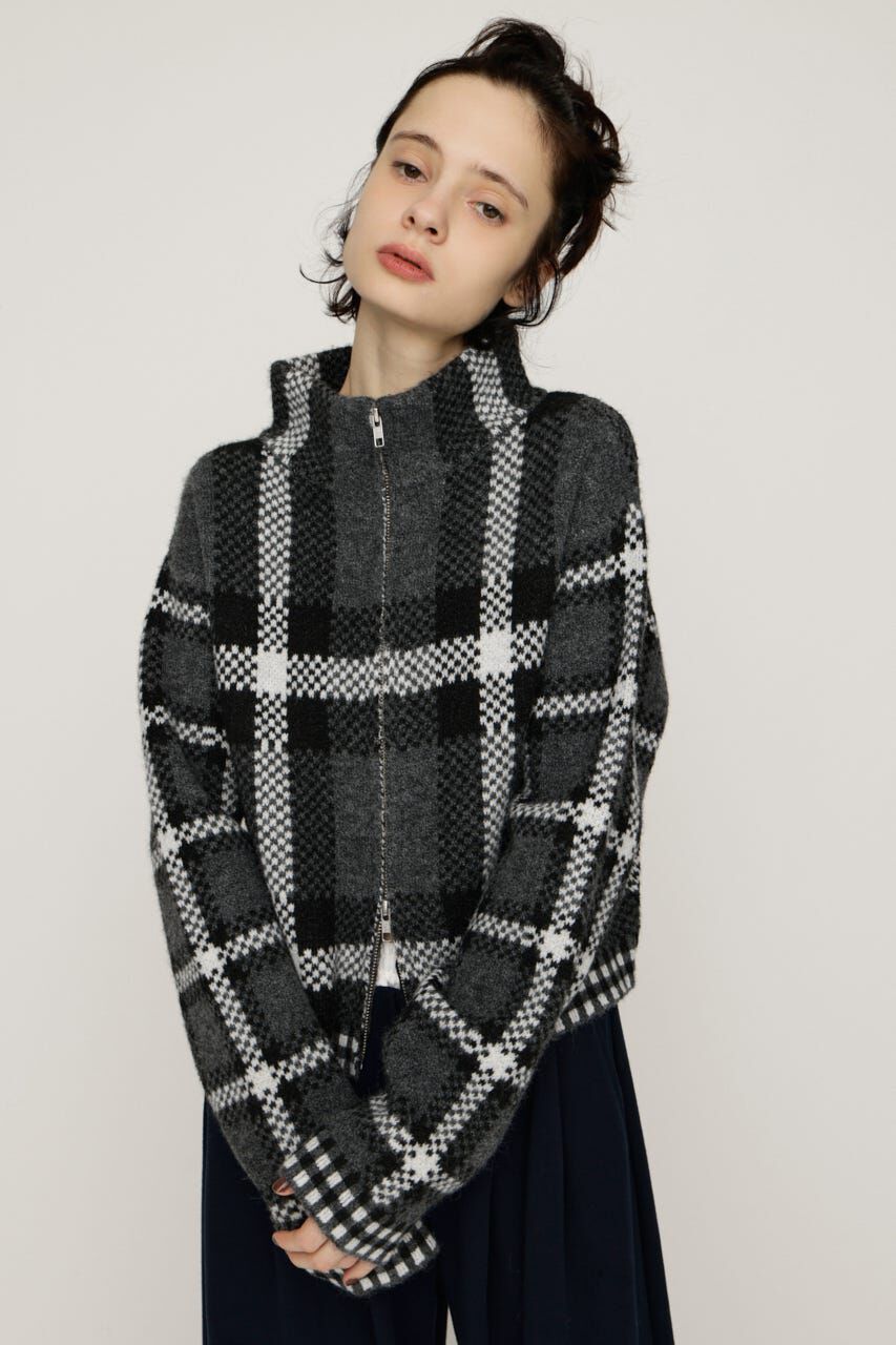 SLY「JQ KNIT FRONT ZIP カーディガン」|カーディガン|M/GRY7