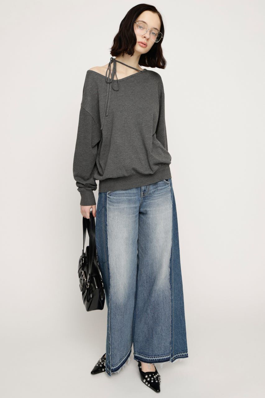 SLY「ASYMMETRY NECK LOOSE トップス」|ニット・セーター|