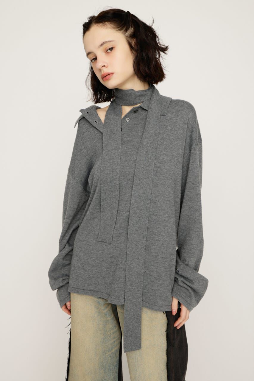 SLY「HG KNIT ASYMMETRY トップス」|ニット・セーター|