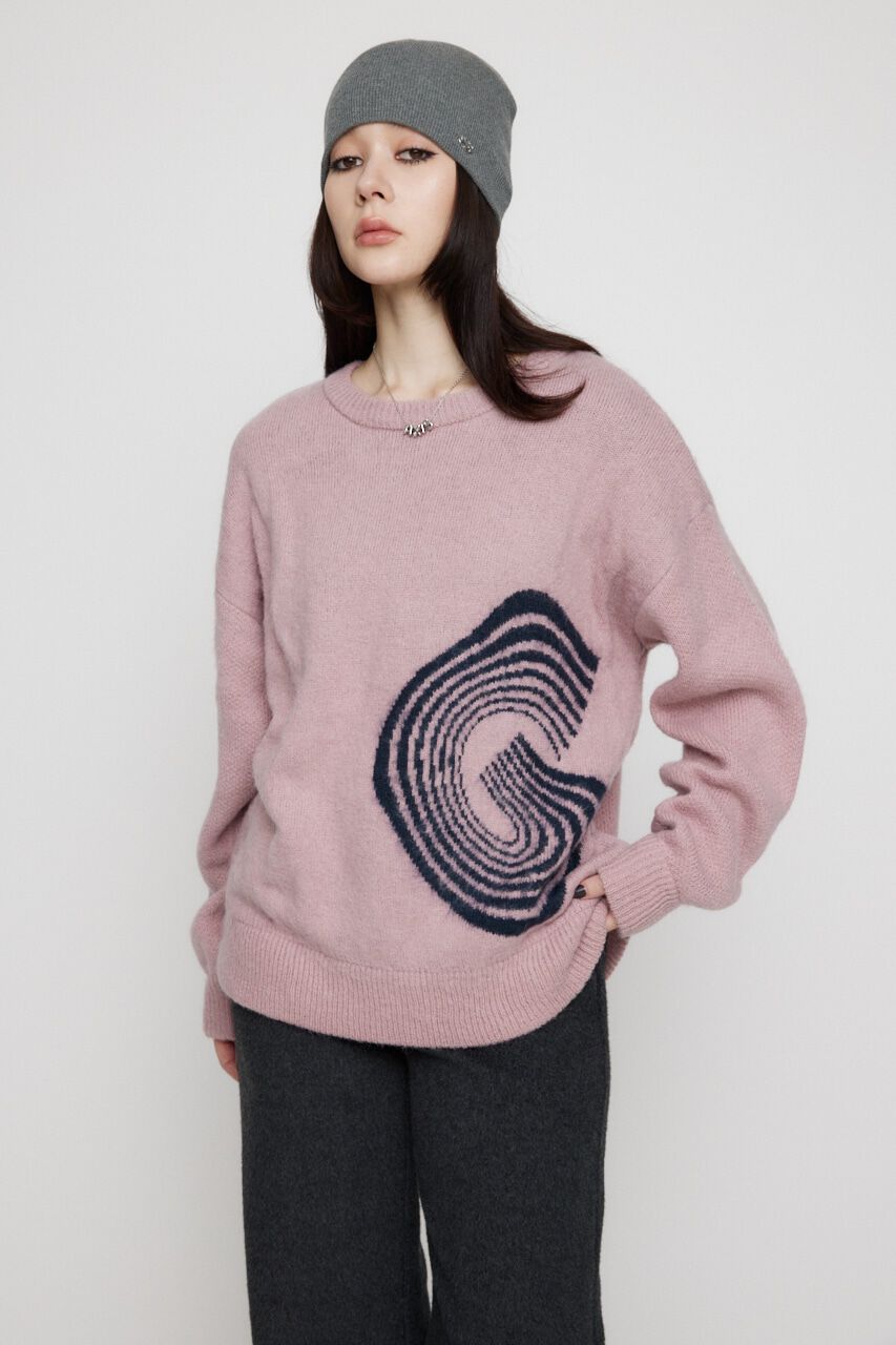 LAGUA GEM「BIG LOGO SHAGGY ニット」|ニット・セーター|