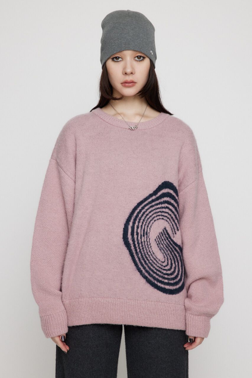 LAGUA GEM「BIG LOGO SHAGGY ニット」|ニット・セーター|