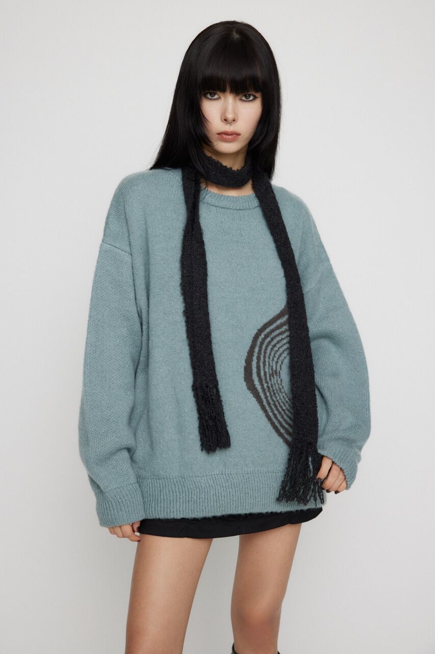 LAGUA GEM「BIG LOGO SHAGGY ニット」|ニット・セーター|