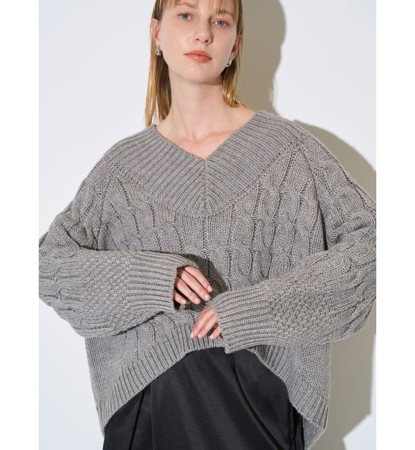 ELENDEEK「V-NECK CABLE KT」|ニット・セーター|