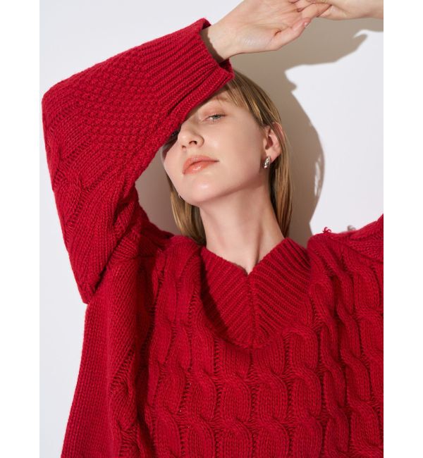 ELENDEEK「V-NECK CABLE KT」|ニット・セーター|
