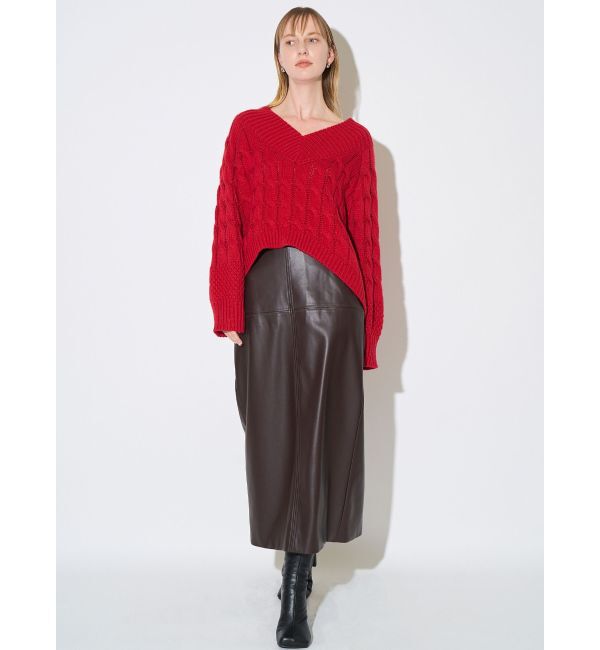 ELENDEEK「V-NECK CABLE KT」|ニット・セーター|