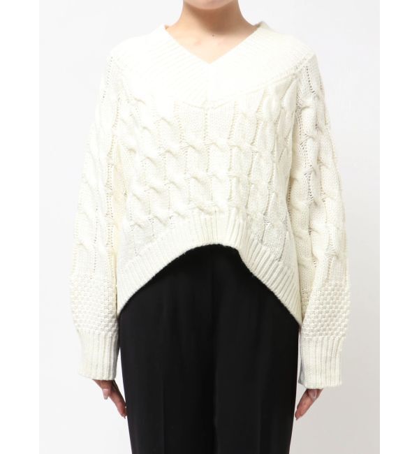 ELENDEEK「V-NECK CABLE KT」|ニット・セーター|