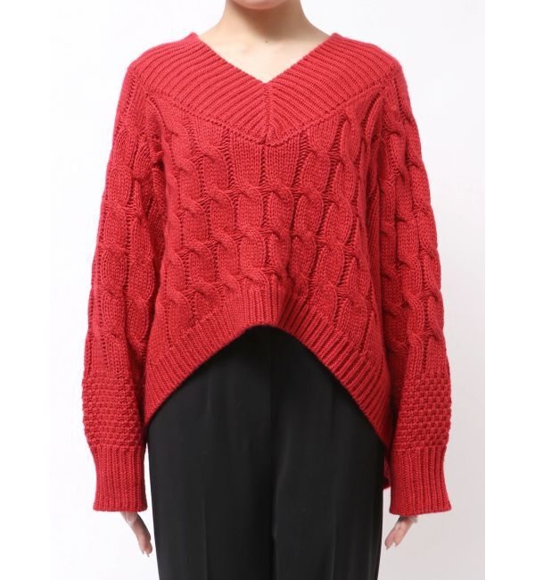 ELENDEEK「V-NECK CABLE KT」|ニット・セーター|