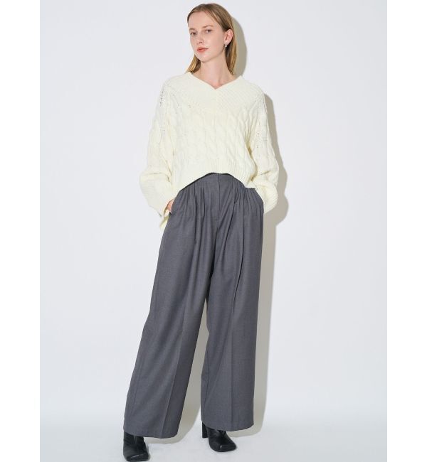ELENDEEK「V-NECK CABLE KT」|ニット・セーター|