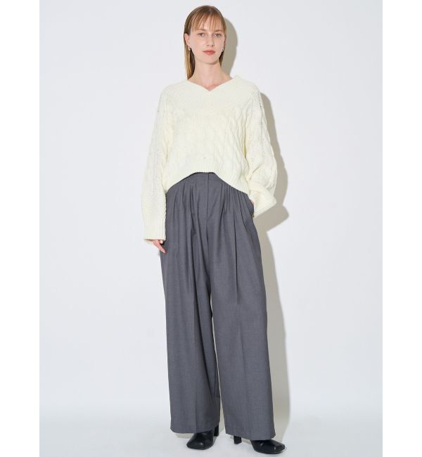 ELENDEEK「V-NECK CABLE KT」|ニット・セーター|