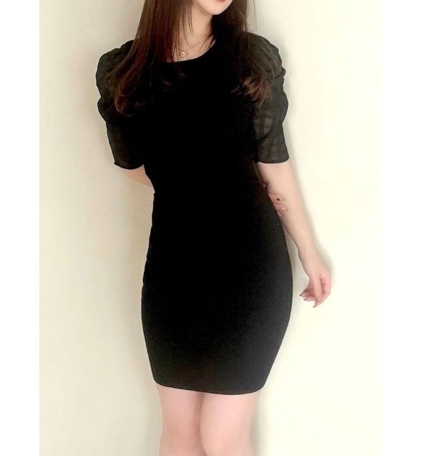 RESEXXY「シアーチェックミニワンピース」|ワンピース|ブラック