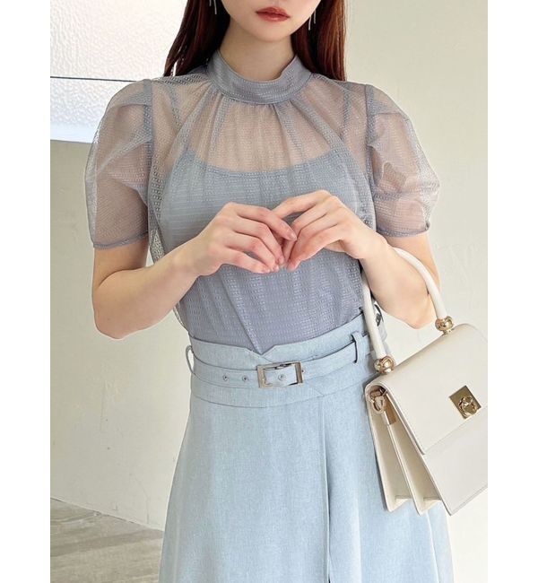 RESEXXY「パワショルレースブラウス」|シャツ・ブラウス|ブルー