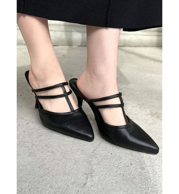 RESEXXY「Tストラップポインテッドミュール」|パンプス|