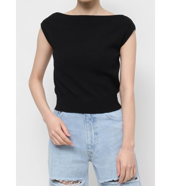 RESEXXY「アシンメトリーボートネックニットトップス」|ニット・セーター|