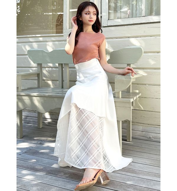 RESEXXY「アシンメトリーボートネックニットトップス」|ニット・セーター|