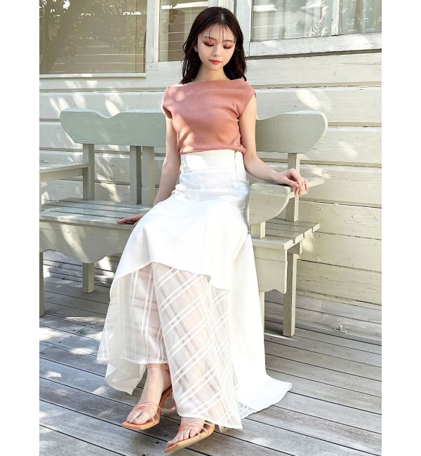 RESEXXY「アシンメトリーボートネックニットトップス」|ニット・セーター|