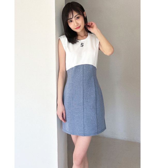 RESEXXY「バイカラーロゴミニワンピース」|ワンピース|