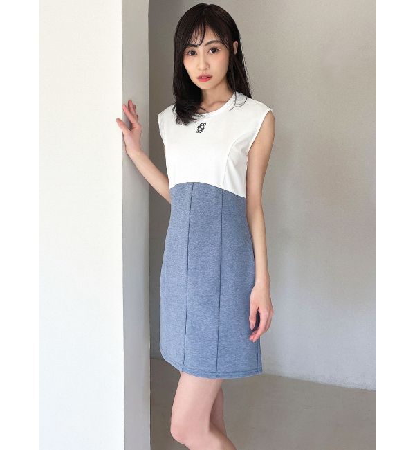 RESEXXY「バイカラーロゴミニワンピース」|ワンピース|