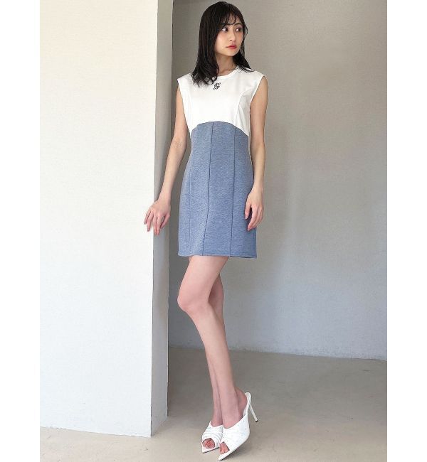 RESEXXY「バイカラーロゴミニワンピース」|ワンピース|