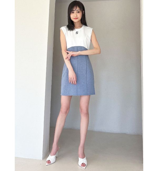 RESEXXY「バイカラーロゴミニワンピース」|ワンピース|