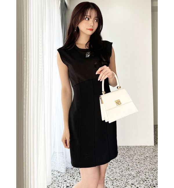 RESEXXY「バイカラーロゴミニワンピース」|ワンピース|