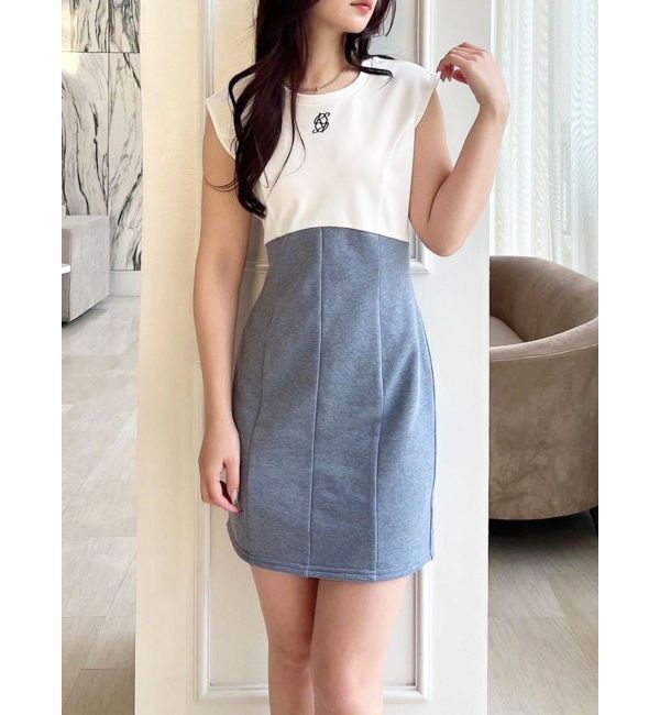 RESEXXY「バイカラーロゴミニワンピース」|ワンピース|ブルー