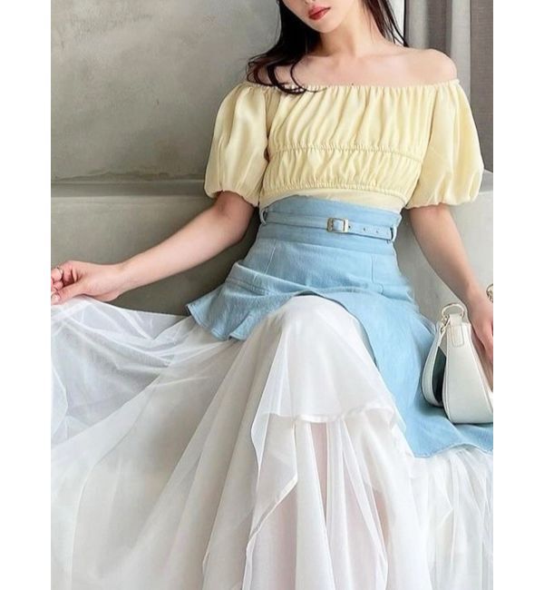 RESEXXY「シフォンボリュームブラウス」|シャツ・ブラウス|イエロー