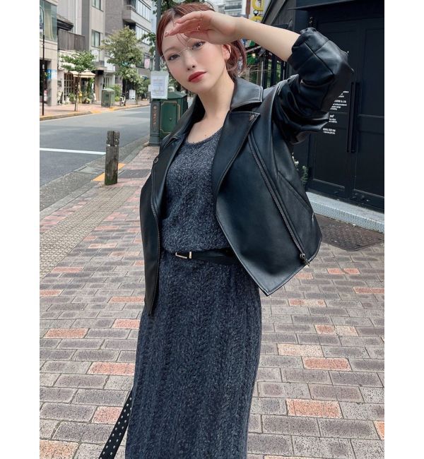 RESEXXY「フェイクレザーライダースジャケット」|ライダースジャケット|