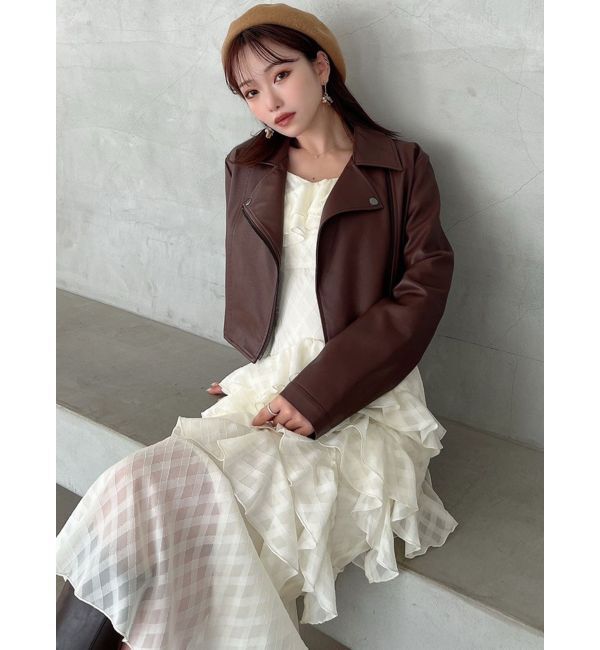 RESEXXY「フェイクレザーライダースジャケット」|ライダースジャケット|