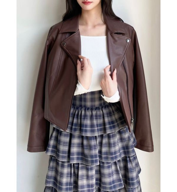 RESEXXY「フェイクレザーライダースジャケット」|ライダースジャケット|