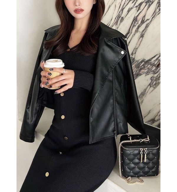 RESEXXY「フェイクレザーライダースジャケット」|ライダースジャケット|