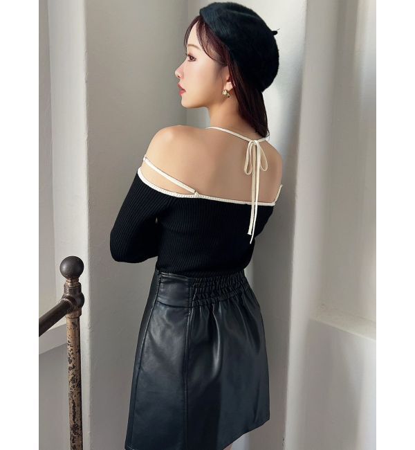 RESEXXY「ナローストラップリブトップス」|ニット・セーター|
