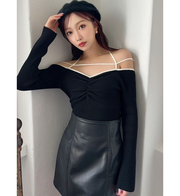 RESEXXY「ナローストラップリブトップス」|ニット・セーター|