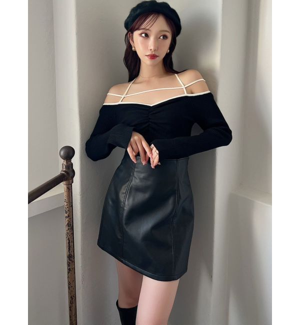 RESEXXY「ナローストラップリブトップス」|ニット・セーター|