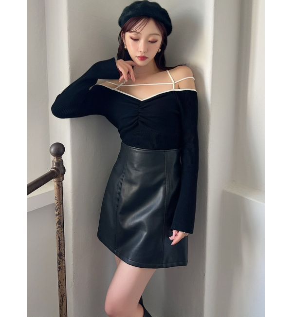 RESEXXY「ナローストラップリブトップス」|ニット・セーター|