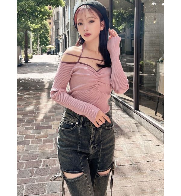 RESEXXY「ナローストラップリブトップス」|ニット・セーター|