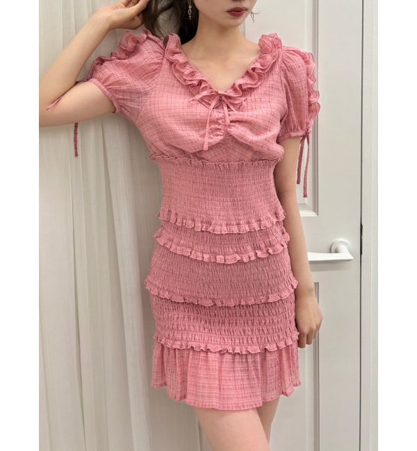 dazzlin「ベビーフリルシャーリングワンピース」|ワンピース|ピンク