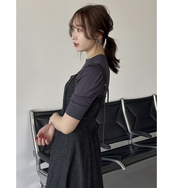dazzlin「コンパクトギャザーシアーニットトップス」|ニット・セーター|