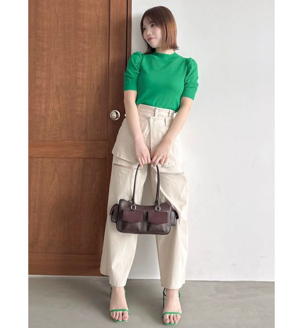 dazzlin「コンパクトギャザーシアーニットトップス」|ニット・セーター|