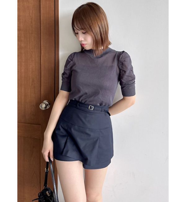 dazzlin「コンパクトギャザーシアーニットトップス」|ニット・セーター|