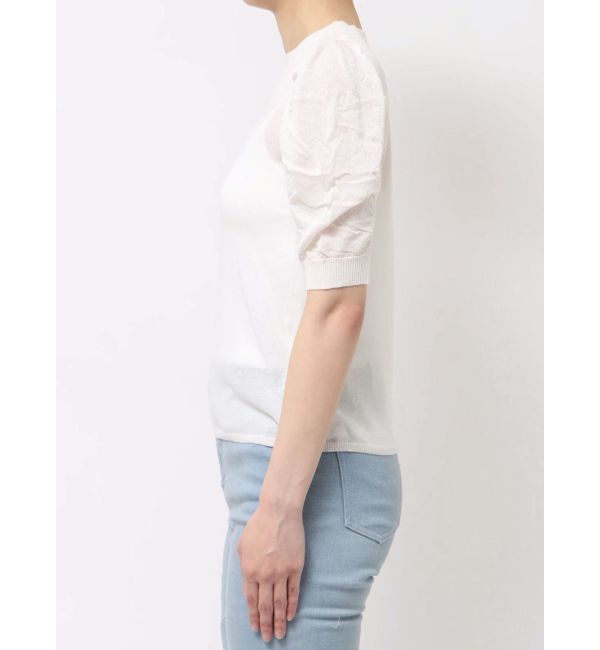 dazzlin「コンパクトギャザーシアーニットトップス」|ニット・セーター|