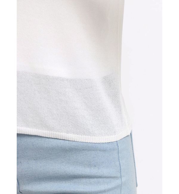 dazzlin「コンパクトギャザーシアーニットトップス」|ニット・セーター|