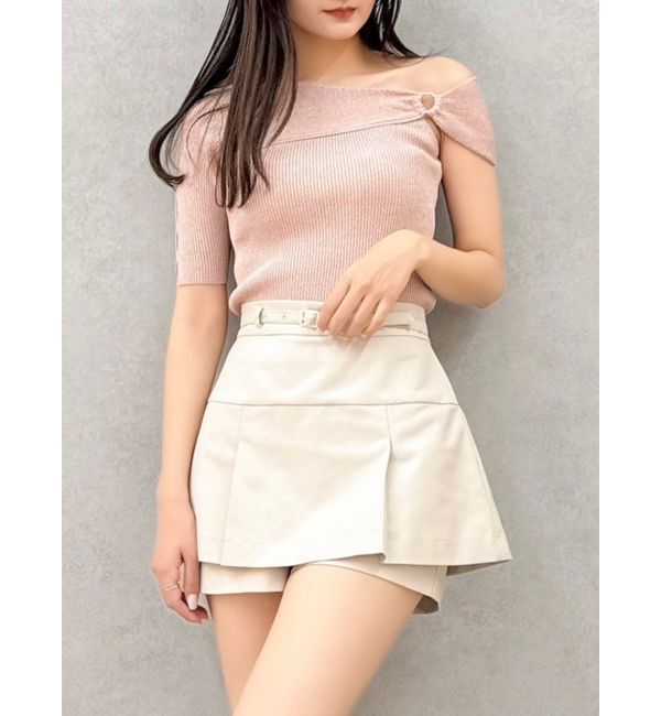 dazzlin「ワンショルリングリブニット」|ニット・セーター|ピンク