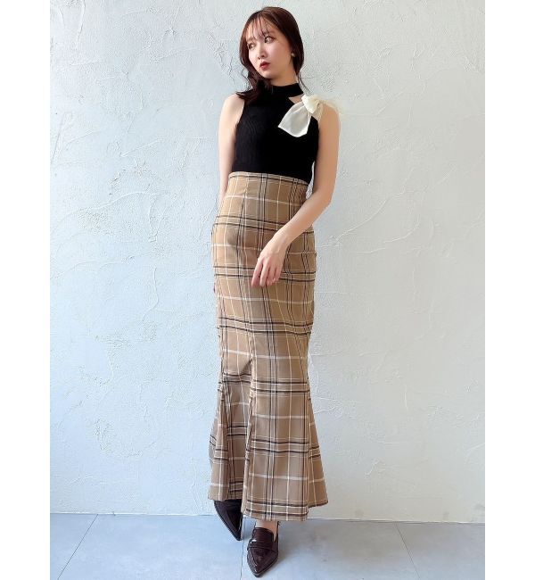 dazzlin「ワンショルリボンノースリトップス」|ニット・セーター|