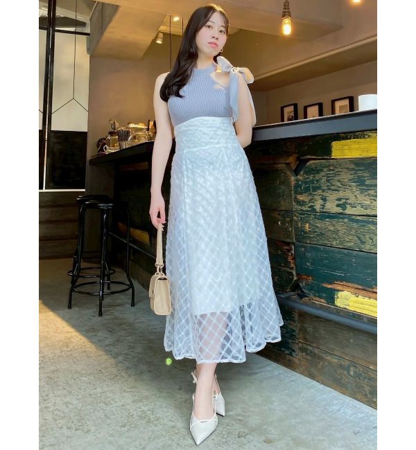 dazzlin「ワンショルリボンノースリトップス」|ニット・セーター|