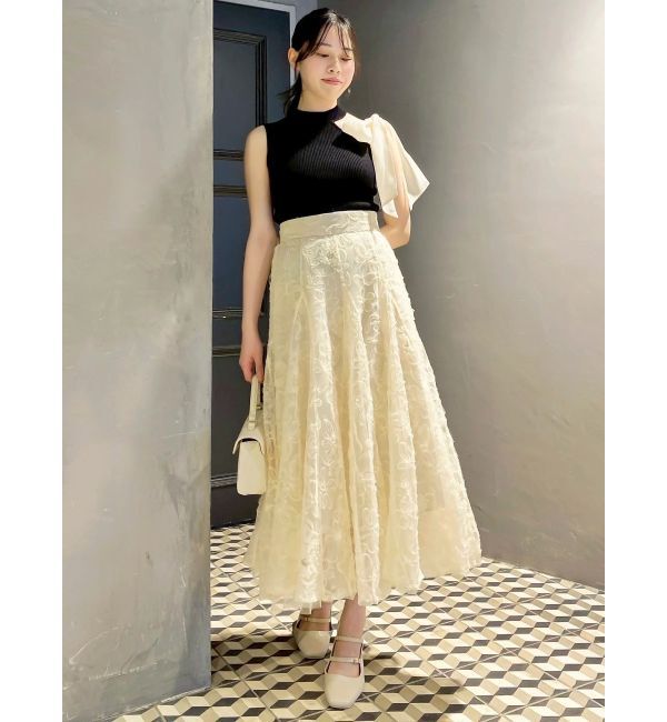 dazzlin「ワンショルリボンノースリトップス」|ニット・セーター|