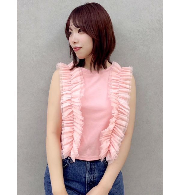 dazzlin「フリルギャザードッキングカットソー」|Tシャツ・カットソー|