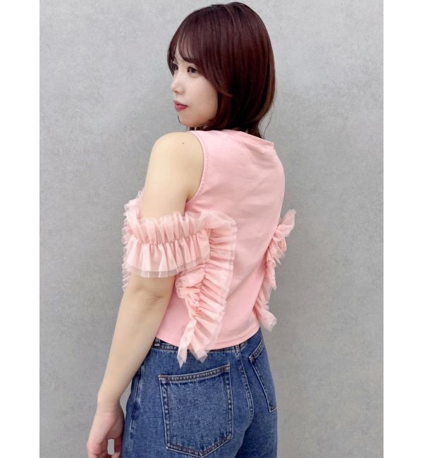 dazzlin「フリルギャザードッキングカットソー」|Tシャツ・カットソー|